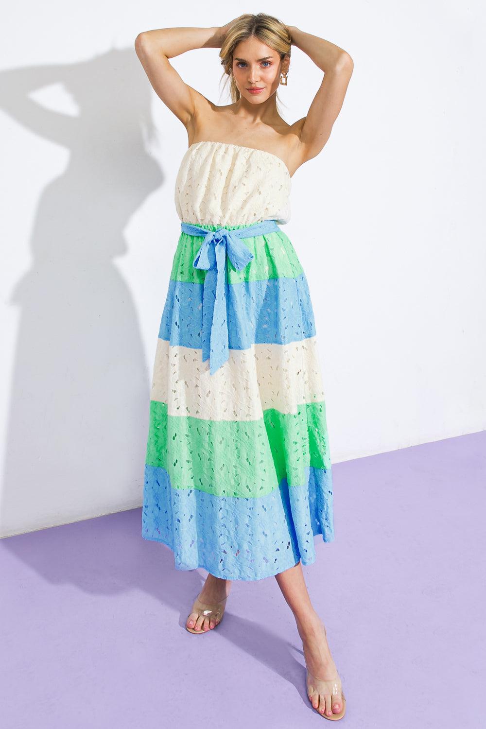 TAKE ME TO CABO WOVEN MIDI DRESS