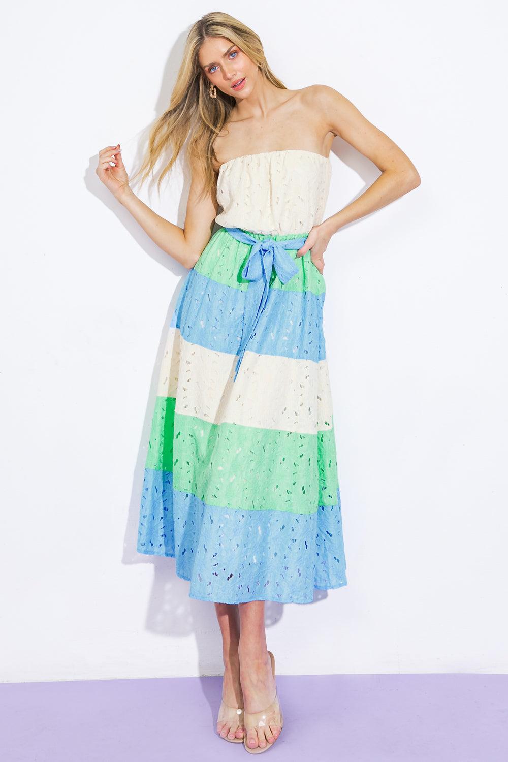 TAKE ME TO CABO WOVEN MIDI DRESS