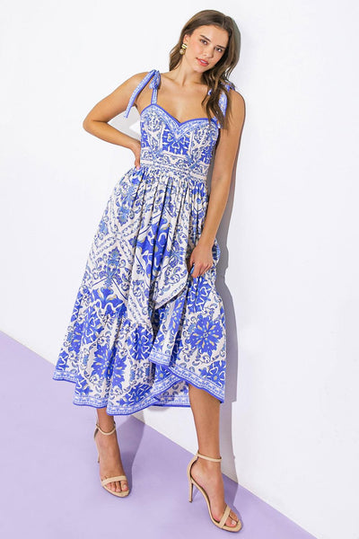 FINDING MY PEACE WOVEN MIDI DRESS