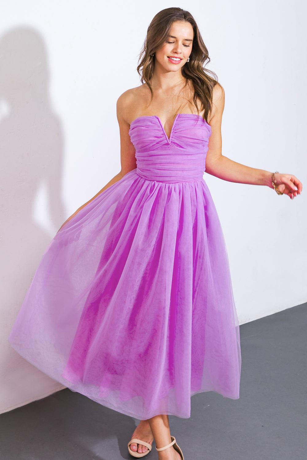 WARM MY HEART TULLE MIDI DRESS