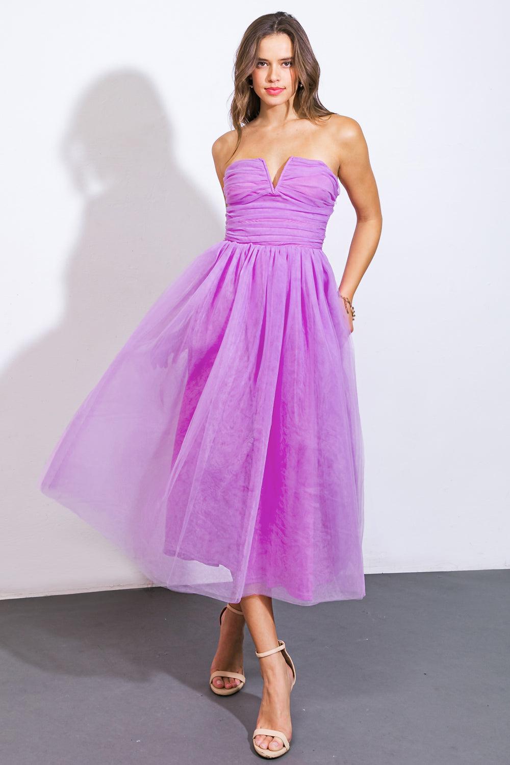 WARM MY HEART TULLE MIDI DRESS