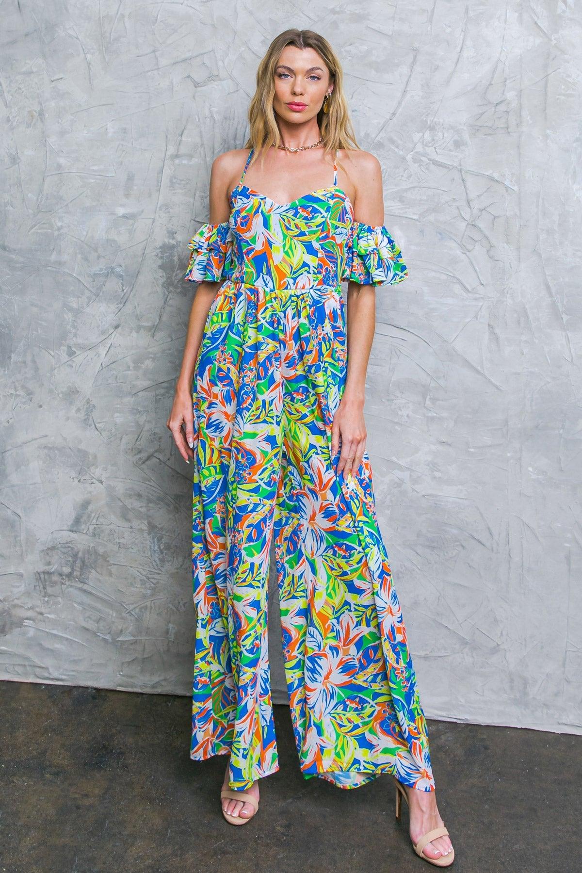 UNSEEN BEAUTY FLORAL WOVEN JUMPSUIT