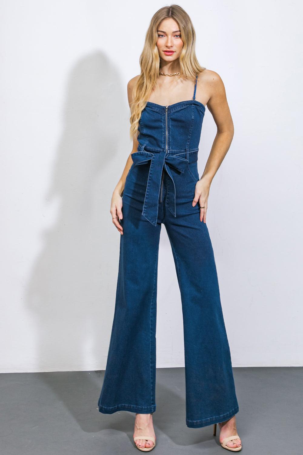 DRIFT AWAY DENIM JUMPSUIT