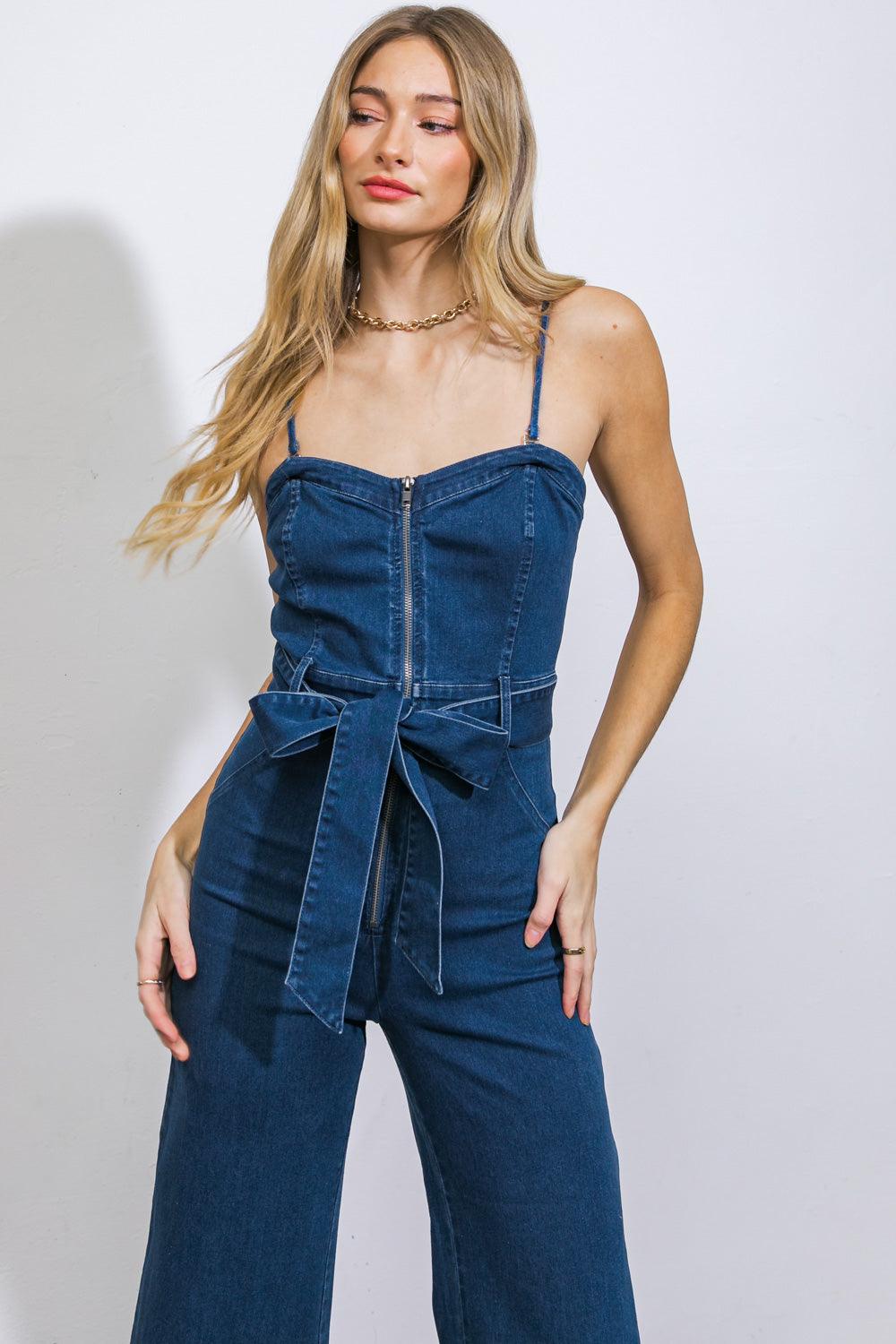 DRIFT AWAY DENIM JUMPSUIT