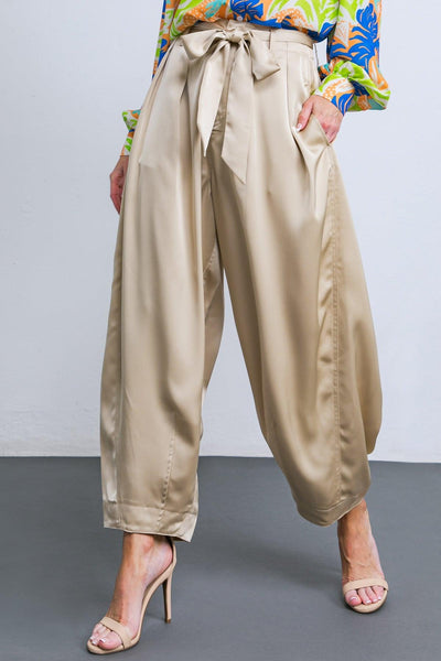 POWERFUL CHARM WOVEN SATIN PANTS