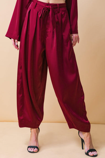 POWERFUL CHARM WOVEN SATIN PANTS