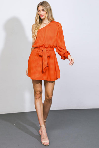 UNEXPECTED SURPRISE WOVEN ROMPER