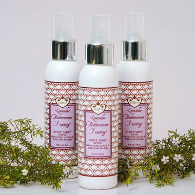 Lavender Buttercream Frosting Hydrating Body Mist With Organic Aloe & Willow Bark