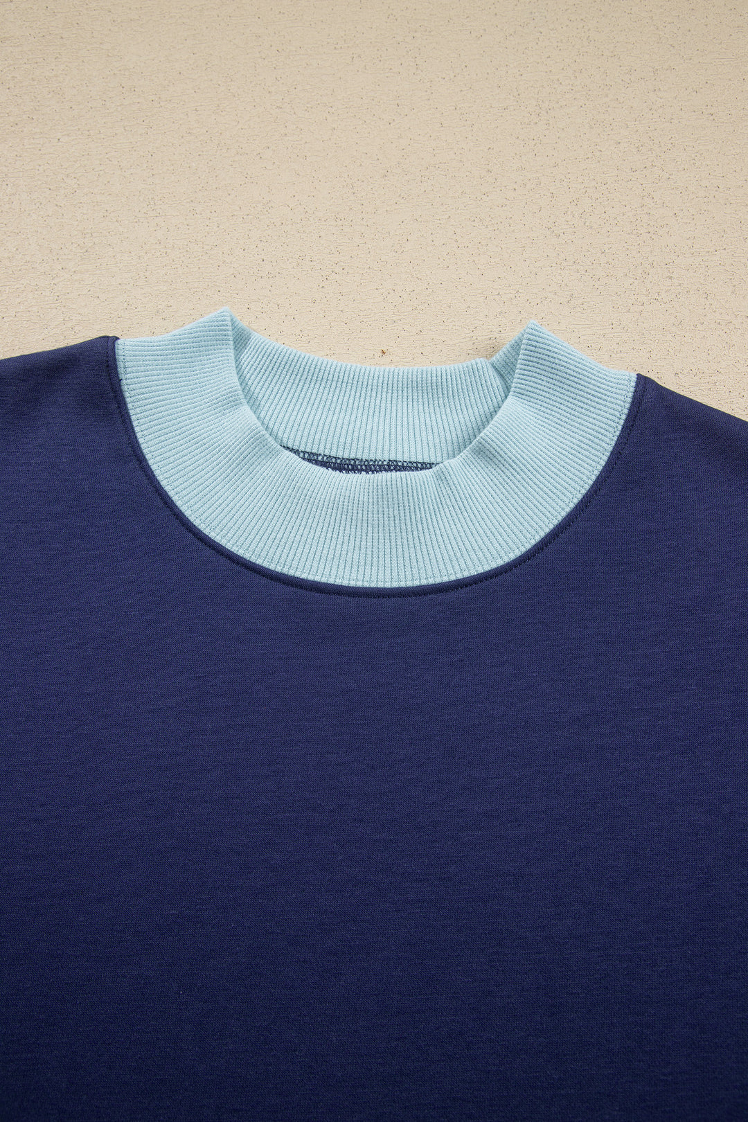 Pink Colorblock Trim Crewneck Long Sleeve Pullover Sweatshirt