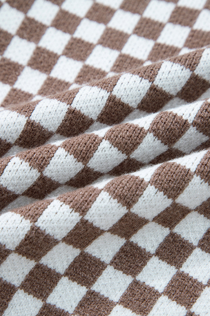 Mckinley Trim Checkerboard Knit Sweater