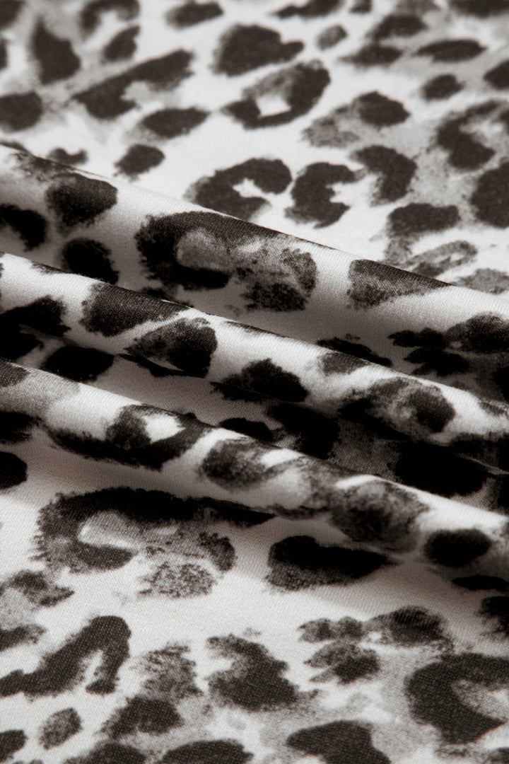 Multicolour Leopard Print Wide Leg Full Length Pants