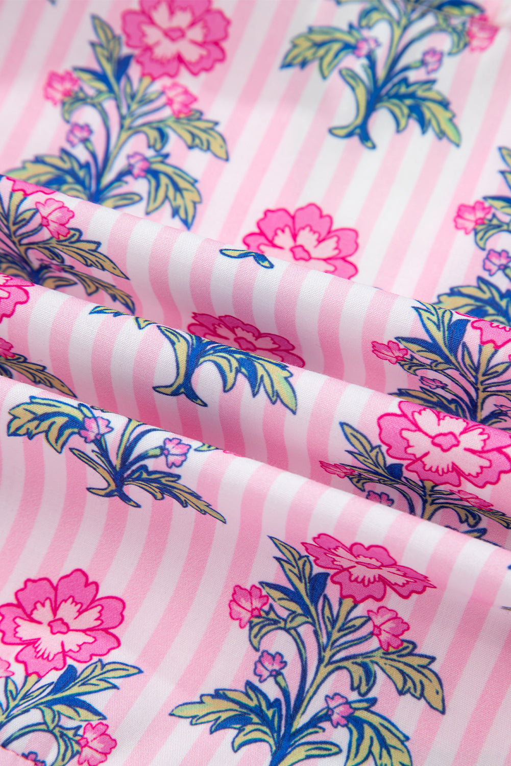 Theodora Patchwork Ruffle Hem Blouse