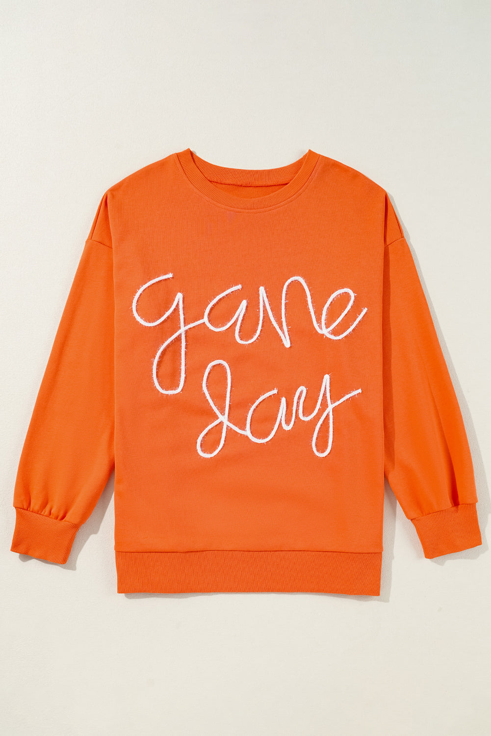 Black Tinsel Game Day Drop Shoulder Graphic Sweatshirt