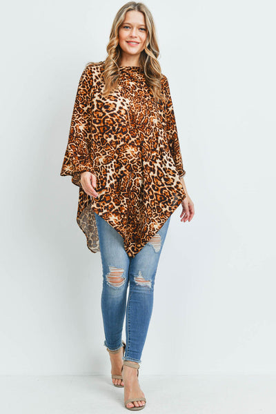 Ms0165 -All Year Round Leopard Poncho