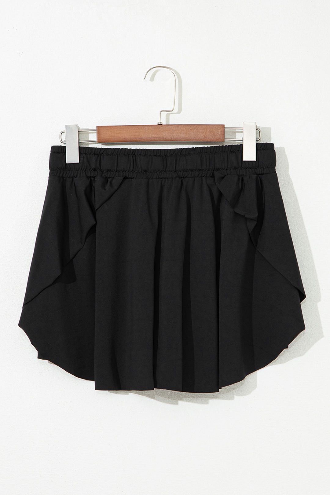 Black Drawstring Waist Above Knee Casual Shorts Wholesale