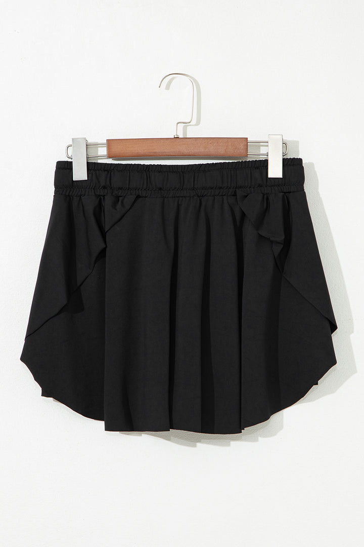Black Drawstring Waist Above Knee Casual Shorts Wholesale