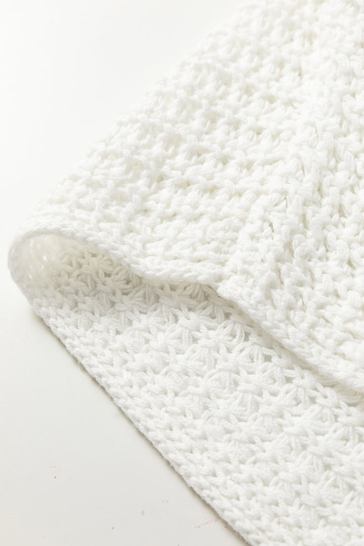 Camel Hollowed Detail Wide Sleeve Loose Pullover Sweater