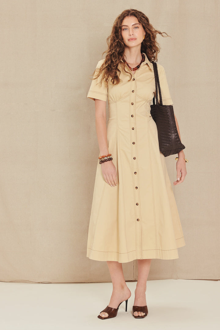 TREND ICON WOVEN MIDI DRESS