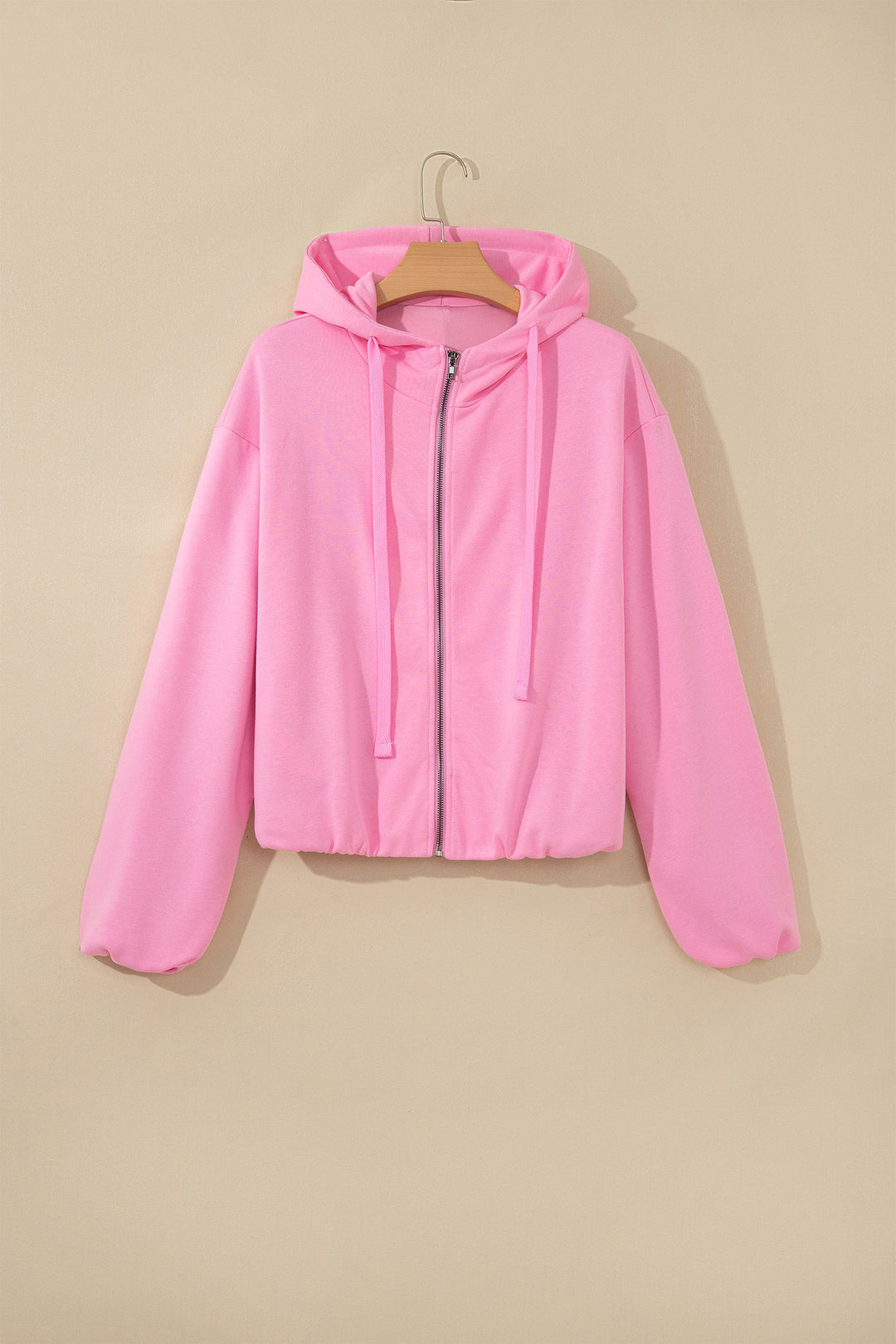 Sachet Pink Zip-up One Piece Long Sleeve Hoodie