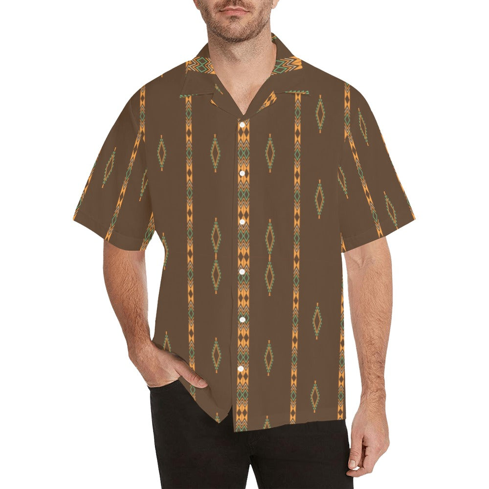 Mocha Aztec Men's Western Camp Shirt