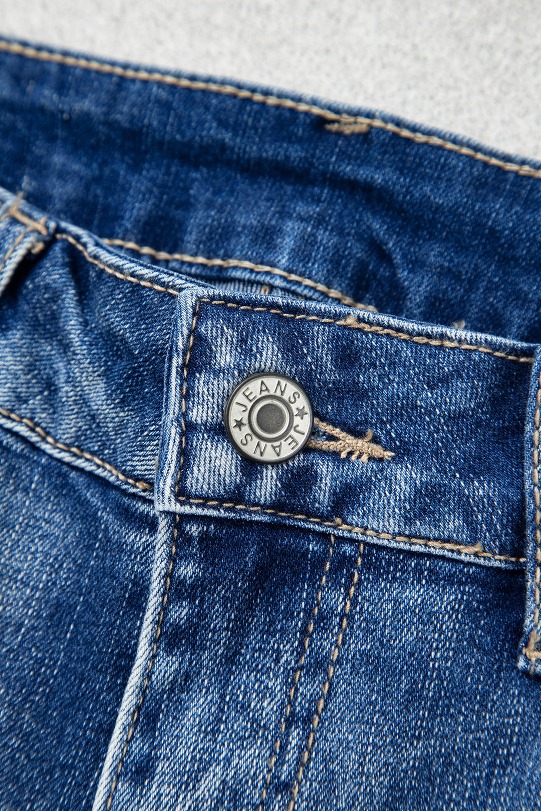 Blue Western Embroidered Flare Full Length Jeans