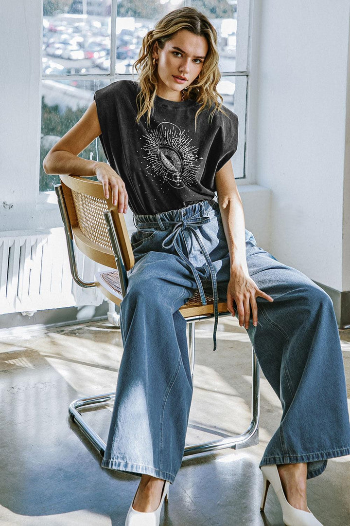 MY OWN PLANS WASHED KNIT TOP