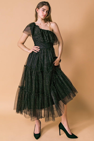 GET TO THE POINT TULLE MIDI DRESS