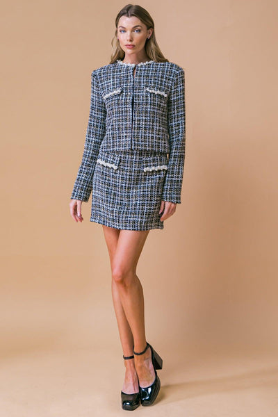 GUEST OF HONOR TWEED CROP JACKET