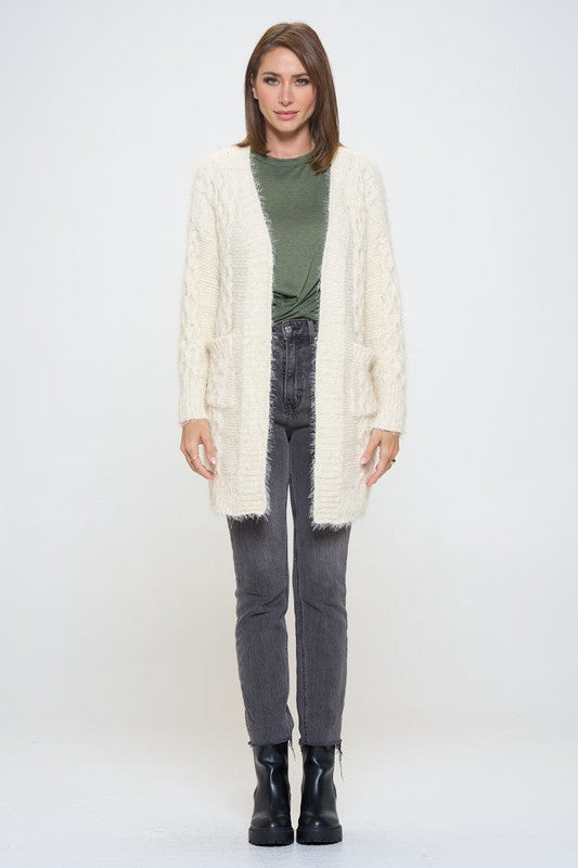 Extra Soft Knit Open Front Cardigan with Pockets
