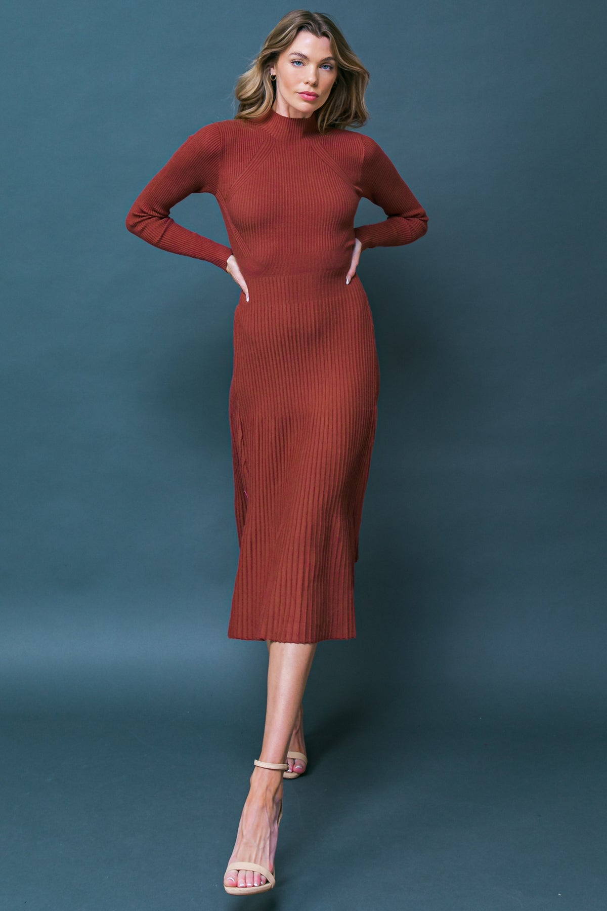 STOLEN KISSES SWEATER MIDI DRESS