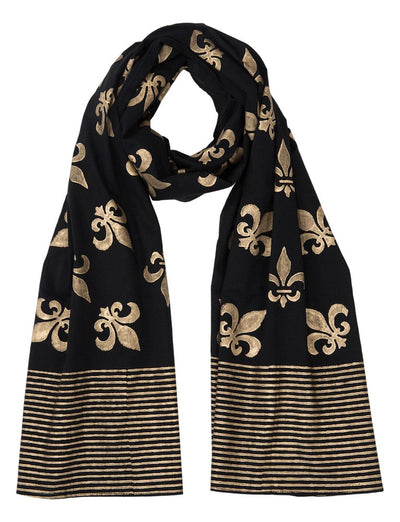 Fleur de Lis Scarf on Black