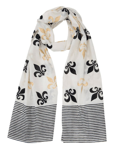 Fleur de Lis Scarf on White