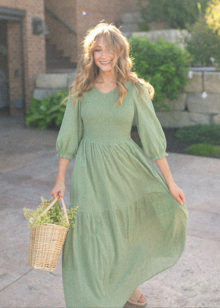 Flora Smocked Midi Dress