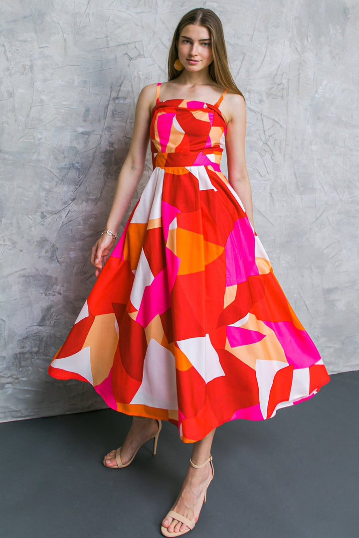 IF YOU DON'T MIND WOVEN MIDI DRESS