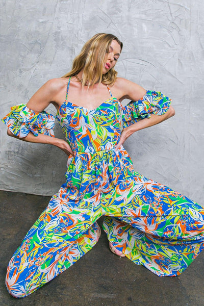 UNSEEN BEAUTY FLORAL WOVEN JUMPSUIT