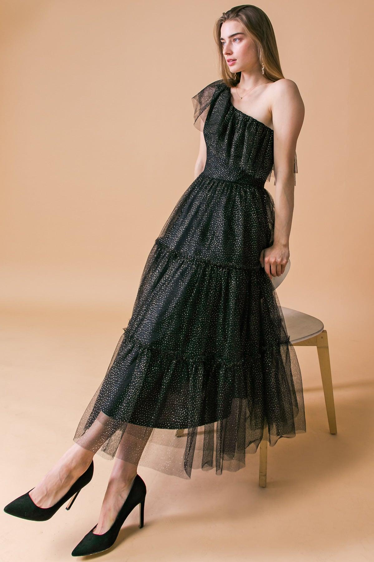 GET TO THE POINT TULLE MIDI DRESS