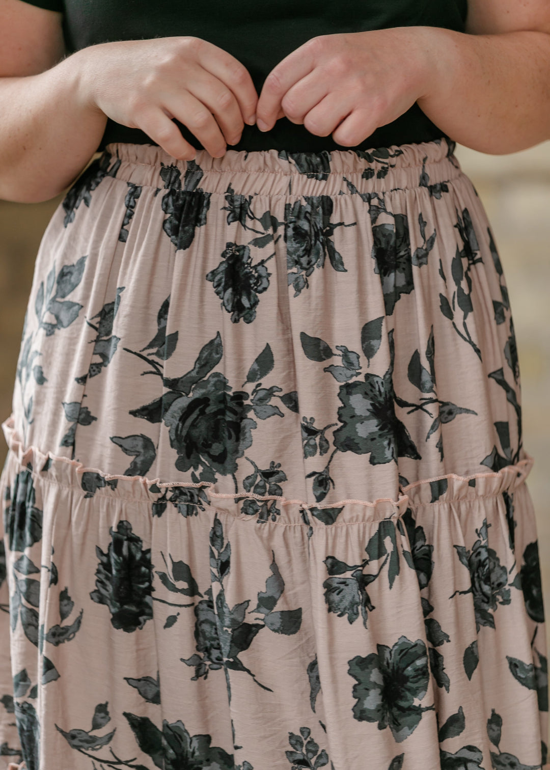 Giana Ruffle Tiered Midi Skirt