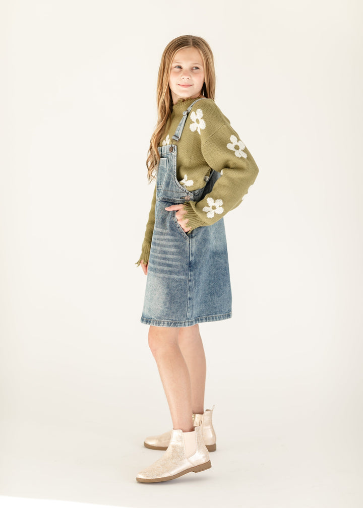 Girl's Blakely Denim Overall Dress - FINAL SALE