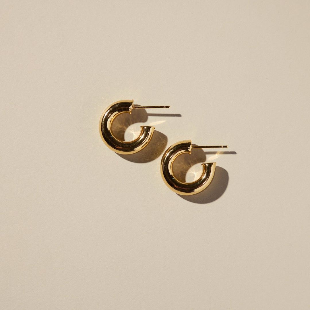 Gold Hollow Statement Hoops
