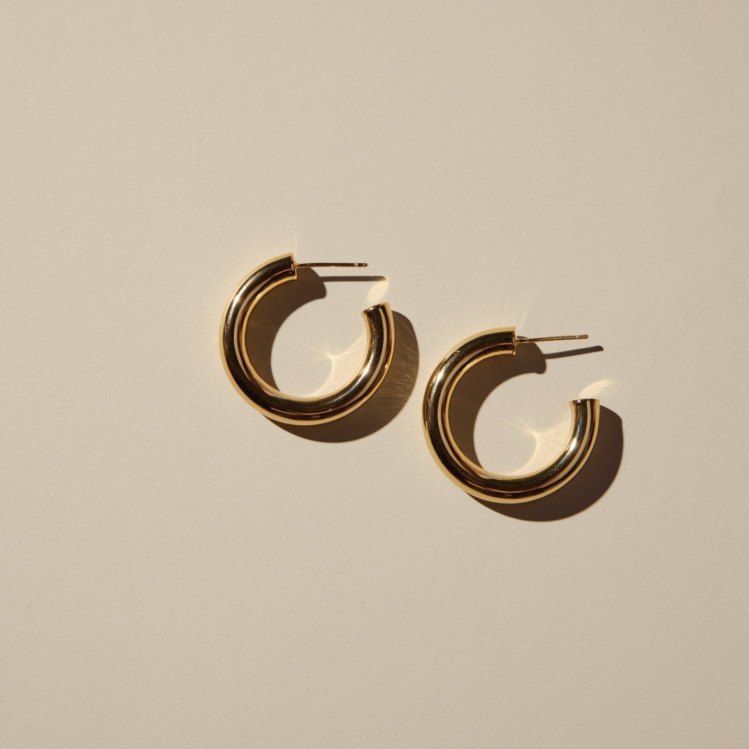 Gold Hollow Statement Hoops