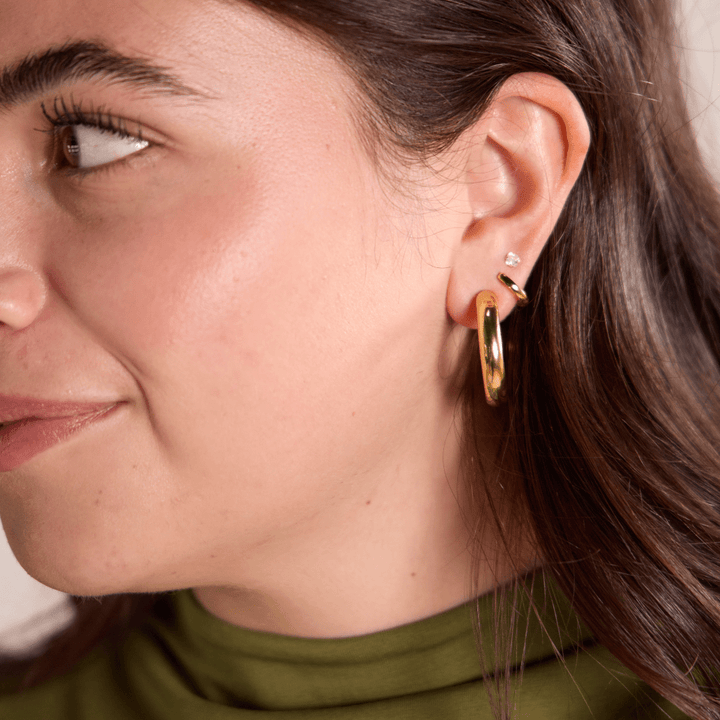 Gold Hollow Statement Hoops