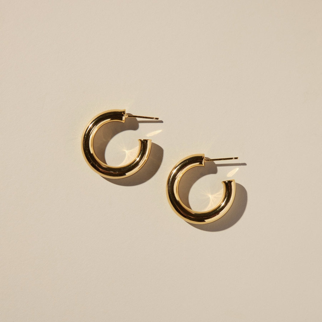 Gold Hollow Statement Hoops