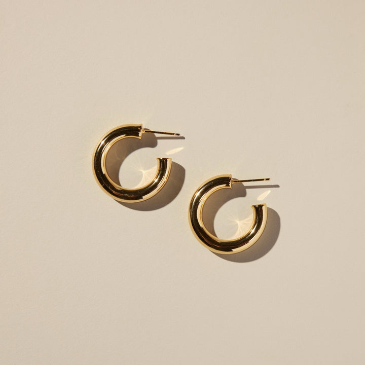 Gold Hollow Statement Hoops