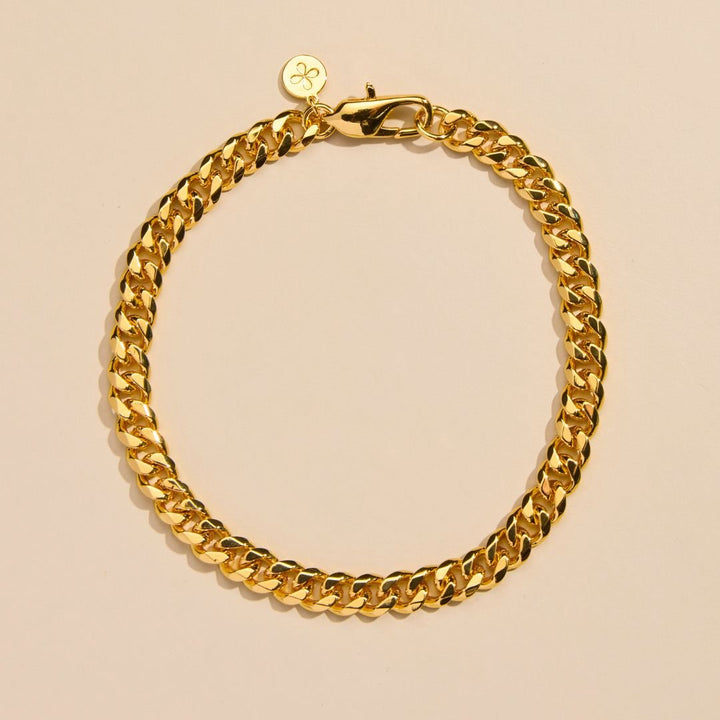 Gold Men's Curb Chain Bracelet