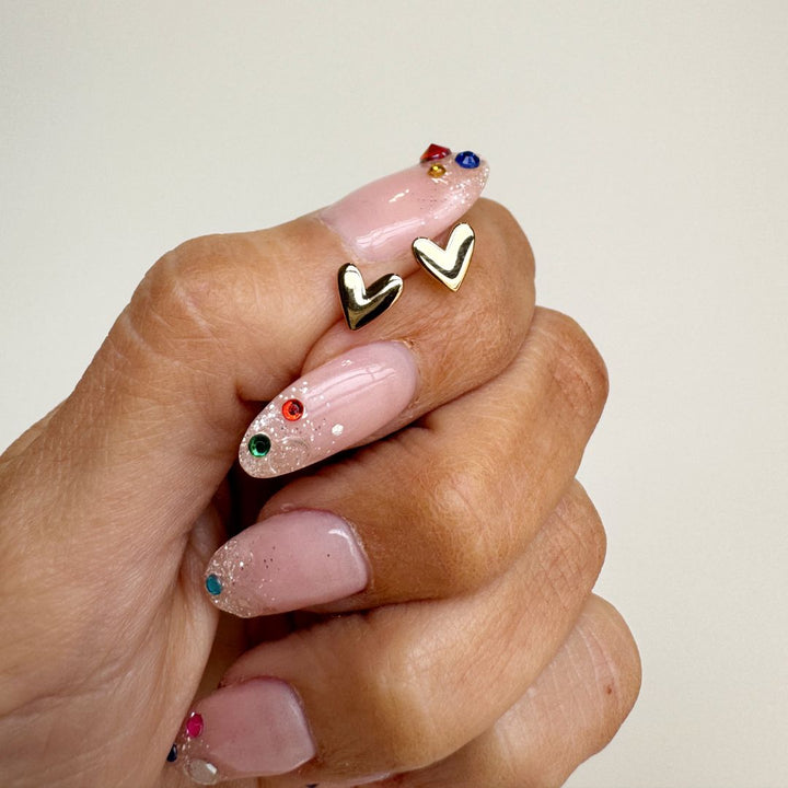 Gold Sweetheart Studs