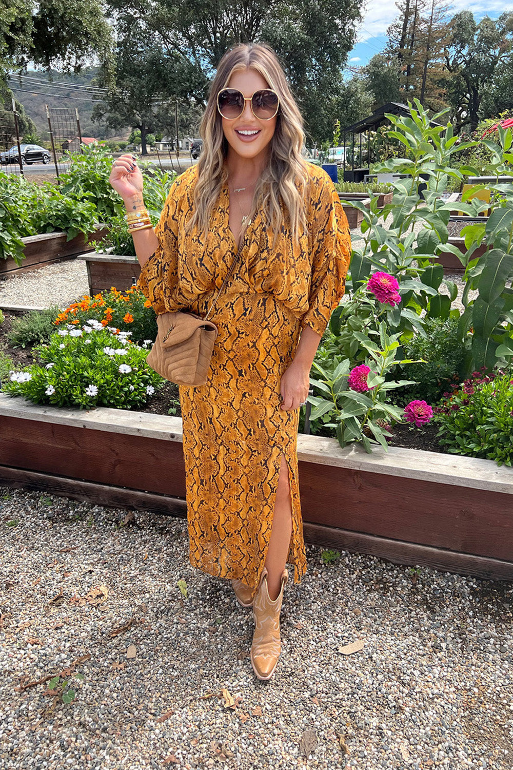 Jude Long Sleeve Maxi Dress - Snake Charmer