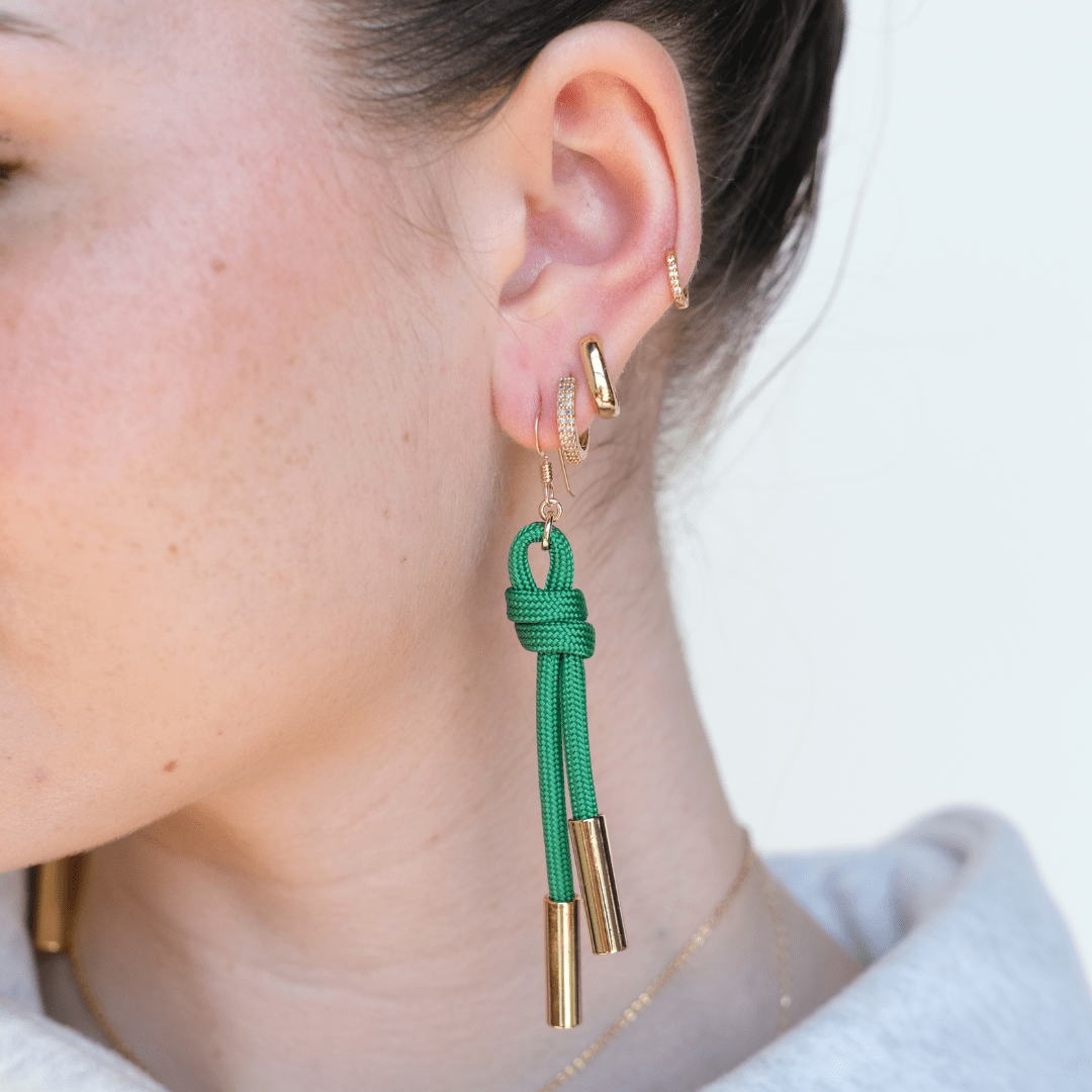 Green Denver Cord Earring