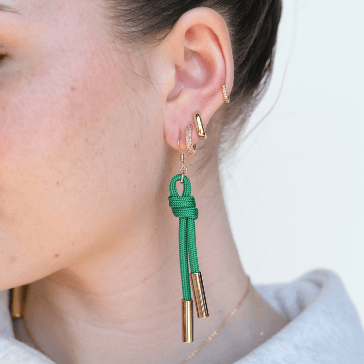 Green Denver Cord Earring