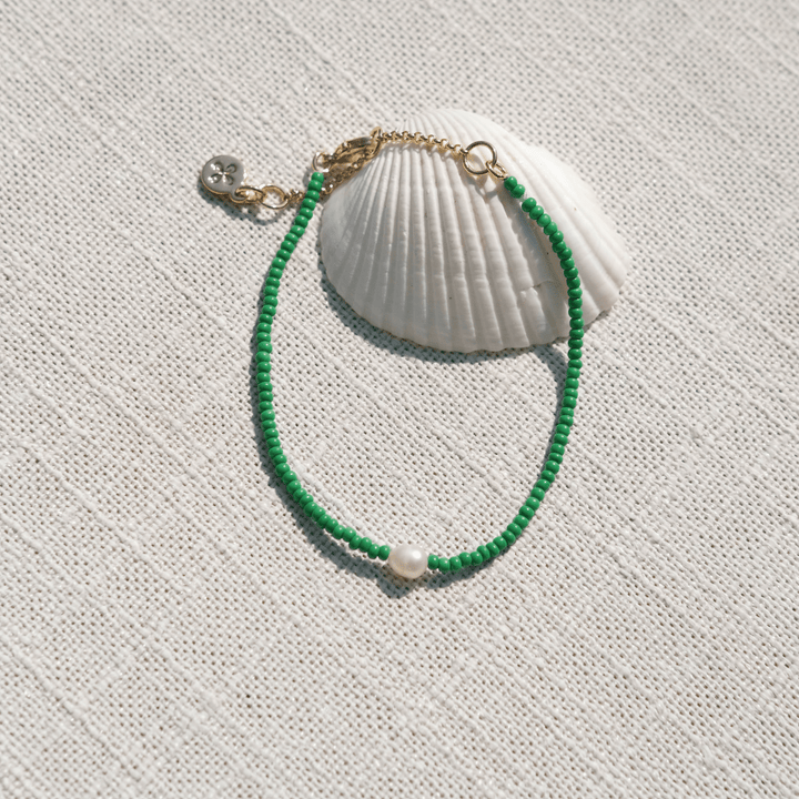 Green Seed Bead Bracelet