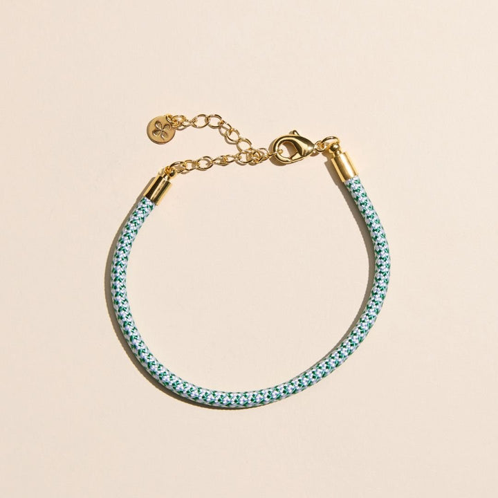Green & White Minimalist Cord Bracelet